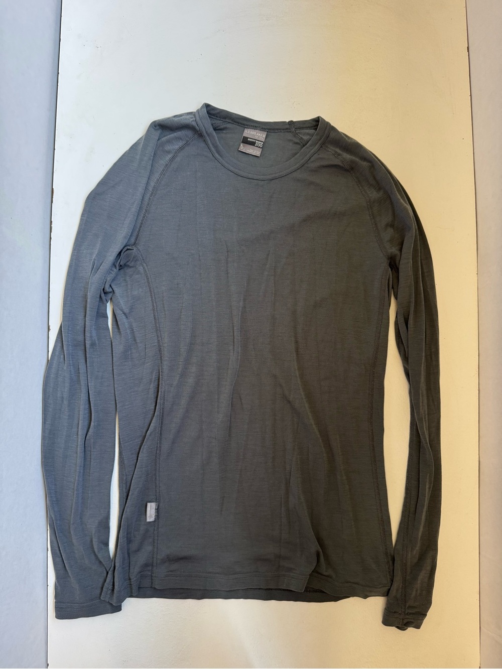 Icebreaker Merino Wool 200 Oasis Long Sleeve Crew Base Layer Top Large